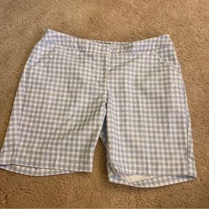 COPY - Callaway Opti-dri Size 8 Gingham Blue Checkered Athletic Golf Bermuda Sh…